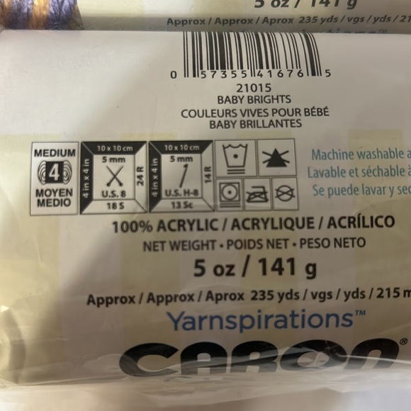 Caron Simply Soft PaintsYarn Lot of 3 BABY BRIGHTS #4 Medium 100% Acrylic 275yds - Picture 4 of 4